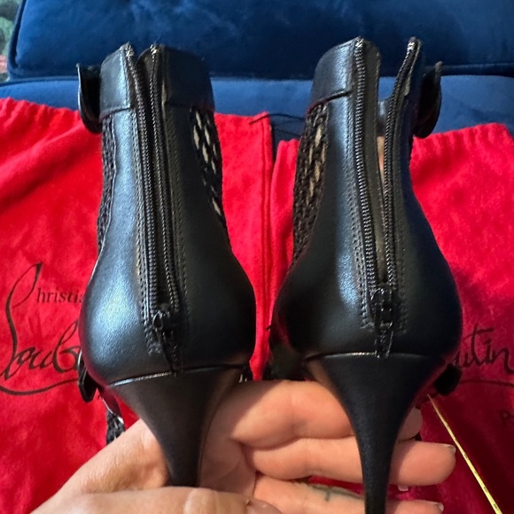 Christian Louboutin Boteboot 100 ankle boots mesh accents.size 36.5 authentic - Picture 5 of 16